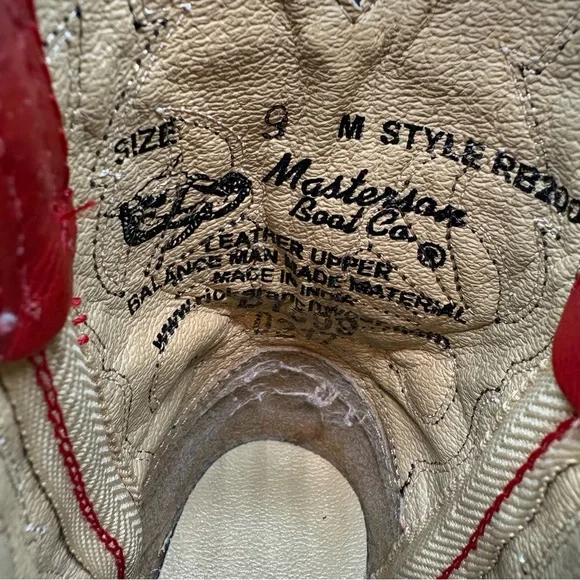 Masterson Boot Co. Kids Old West Red Leather Western Boots Size 9 - Picture 6 of 9